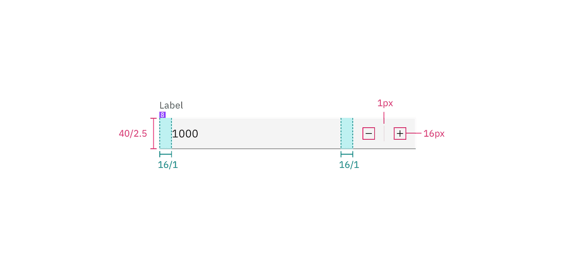 Structure and spacing for number input